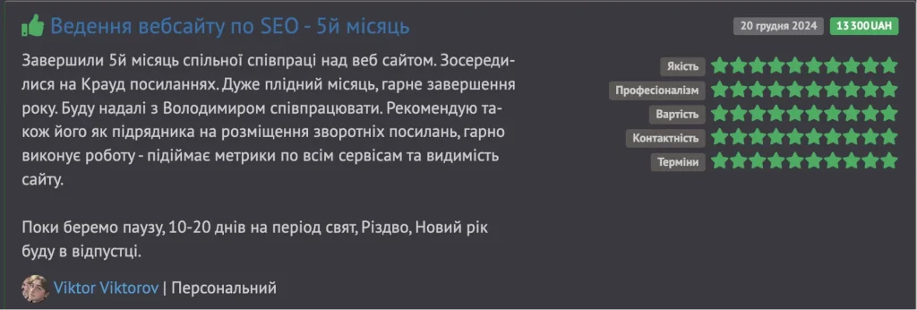 Отзывы клиентов